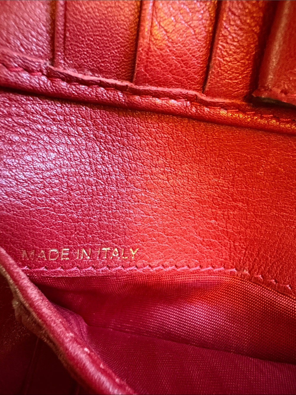 Valentino Garavani Red Leather Rockstud Zip Wallet with Gold studs - Picture 7 of 7
